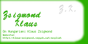 zsigmond klaus business card